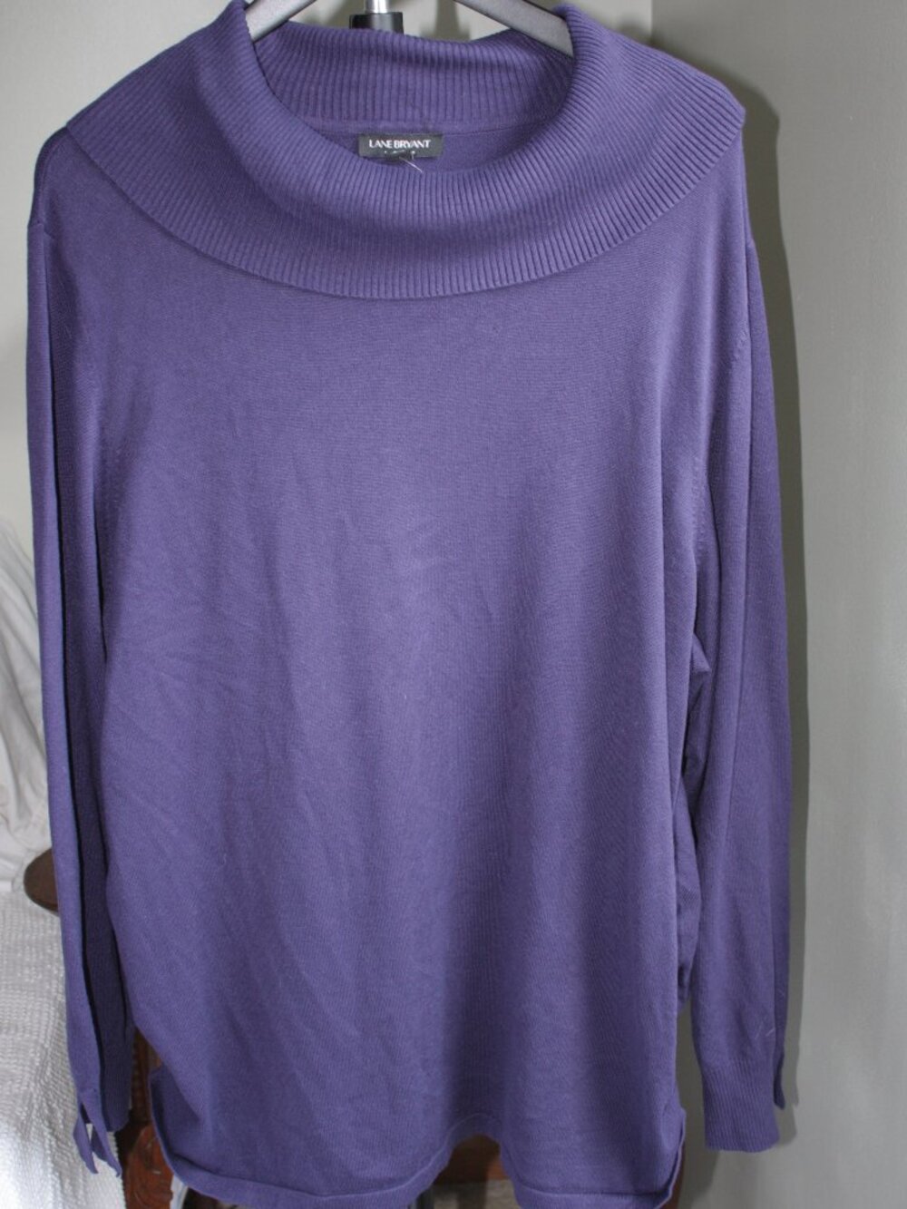 Lane Bryant Purple Cowl Neck Long Sleeve Pullover Knit Sweater Size 22/24